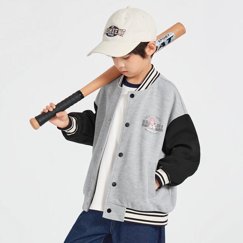 Duoduojia Boys Autumn Bear Print Baseball Jacket 110