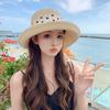 Summer Polka Dot Ribbon Straw Hat for Women Elegant Curled Brim Sunscreen Fisherman Cap Lady Girl Beach Travel Visor Panama Hats