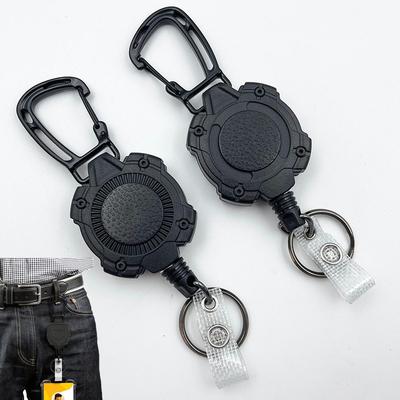 Einziehbarer Ausweishalter Schwerlast Karabiner Schlüsselanhänger ID Kartenhalter mit einziehbarer Ausweisrolle