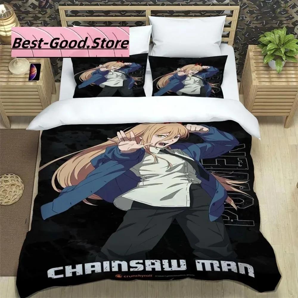 

3D Fashion Anime Chainsaw Man Beding Set Printed Bed Linen Set With Pilowcase Soft Duvet Cover Soft Single Double Quen Super King-Sized Dimensionsd 120*200cm Single