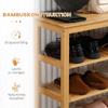 Schuhregal mit 4 Regalböden, Bambus, Lamellen, bis Größe EU 45, Natur