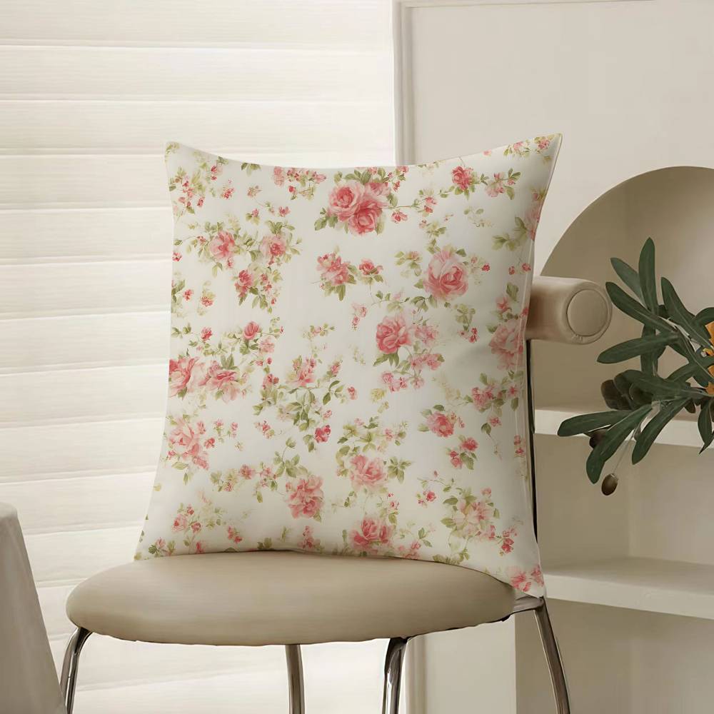 Frische Blumen und frischer Familienstil Kissenbezug Komfort Sofabett Seidig elegant Unsichtbarer Reißverschluss Dekorative Kissenhülle