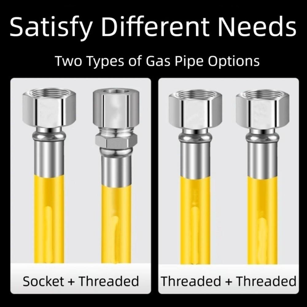 Rura gazowa do gazu ziemnego przeciwwybuchowa 0,5/1/1,5/2/2,5m Elastyczny stalowy przewód gazowy do kuchenki Zdejmowany opancerzony zestaw węży gazowych do suszarki Komercyjny