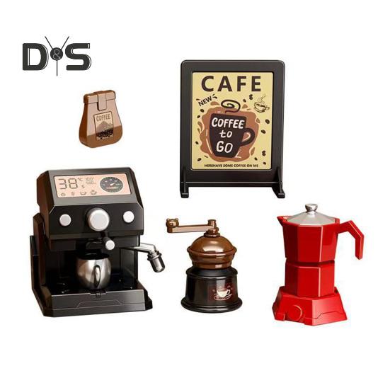 

Мини-кукольный домик, набор для приготовления кофе, модель миниатюрной мебели, полка для хранения кофейных чашек, имитация декора, игрушки для кукольного дома 1:12/1:6-шкафный стол для весов 1 Set