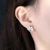 Blumen Ohrstecker Damenmode Leichter Luxus Nischen Design Temperament Ohrringe Sanfter Schleife Leicht Zirkonia Eingelegte Ohrringe