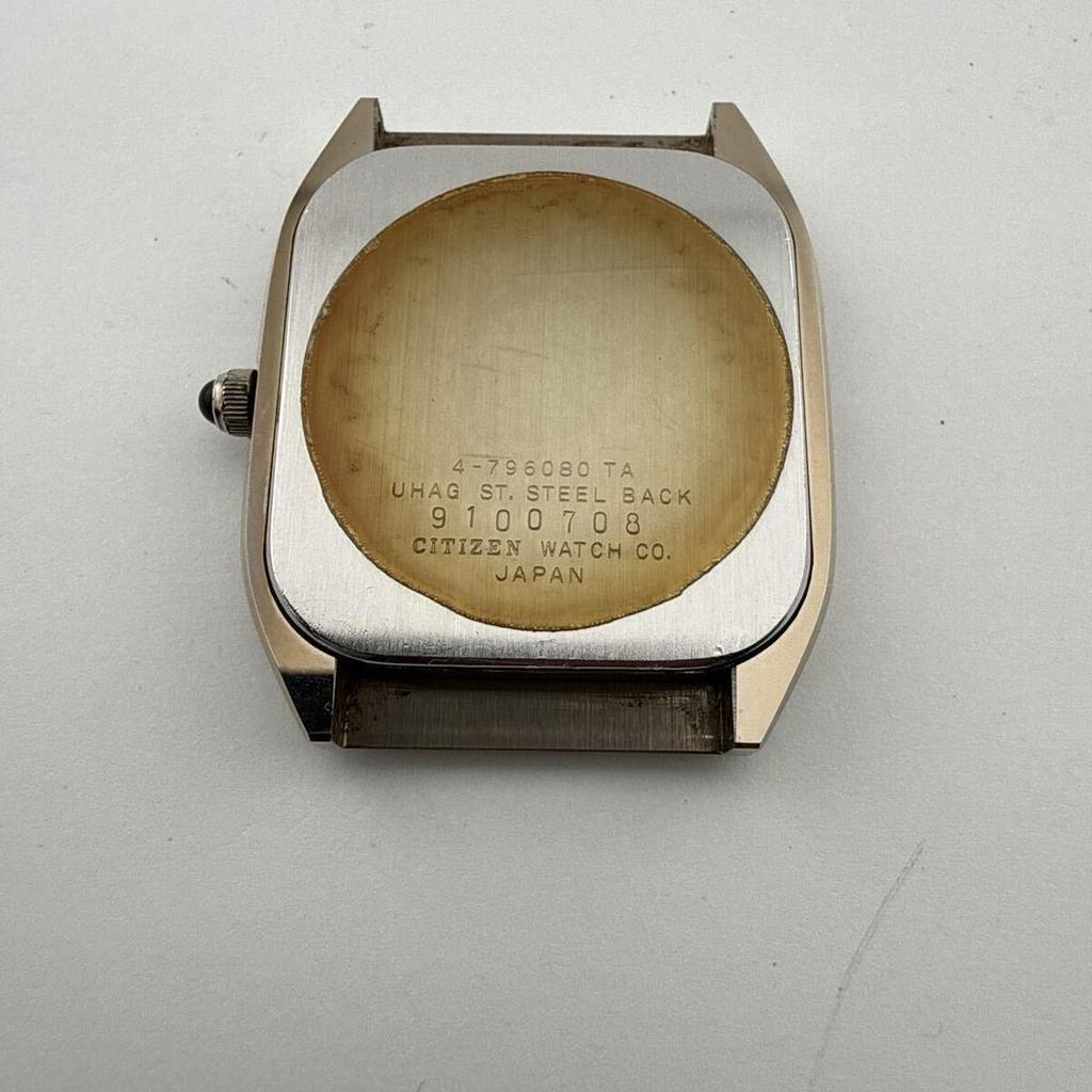 Used CITIZEN EXCEED UHAG 4-796080 Men's watch Quartz Working item Battery replaced Defective lug hole [M440]