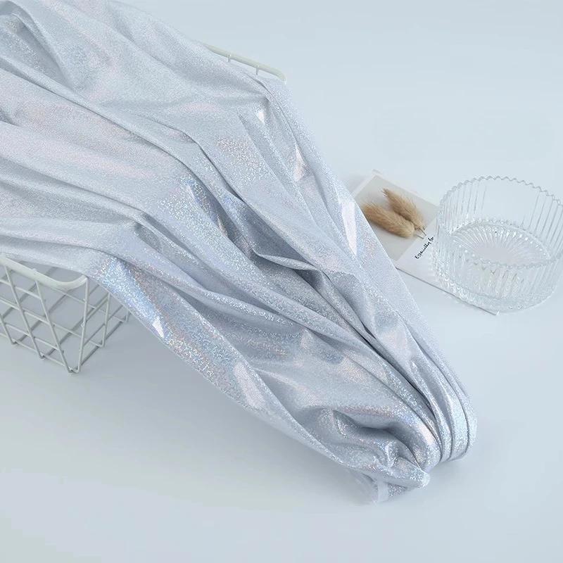 100x150cm Polyester Glitter Laser Fabric Iridescent Holographic Wedding Party Background Doll Clothing Decor Material DIY