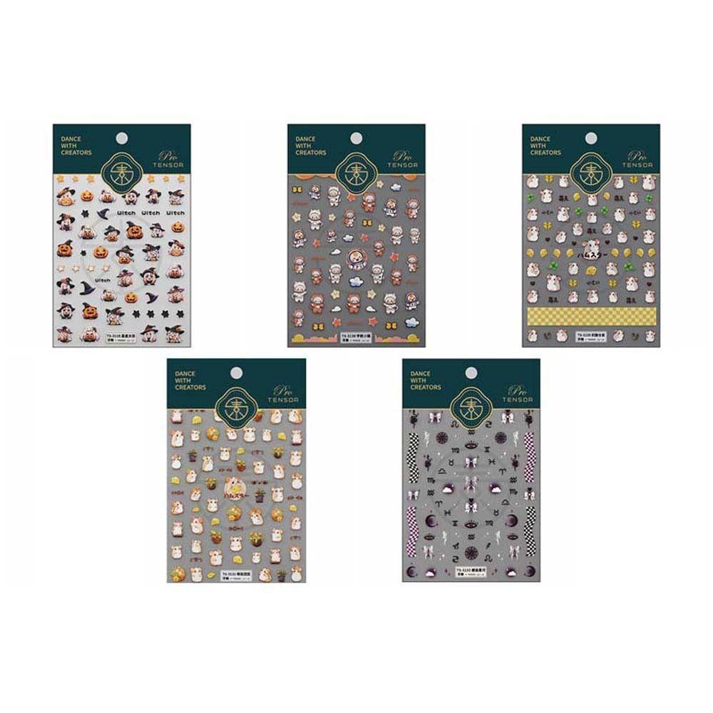 Nail Accessories Cartoon Animal Nail Decals Halloween Cartoon Nail Stickers Girls