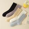 5/10 Pairs Comfortable Casual Women's Mid Calf Socks Autumn Length Socks Trendy Sports Socks Solid Color Versatile Cotton Socks Simple Women's Socks
