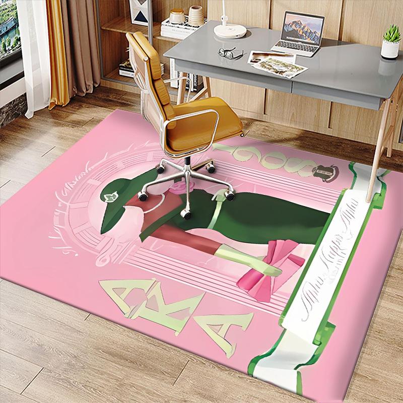 AKA Logo9 Printed Absorbent Washable Carpet, Non-Slip Bathroom Mats, Kitchen Rugs, Yoga Mat,Living Room Entrance, Camping Picnic Rugs