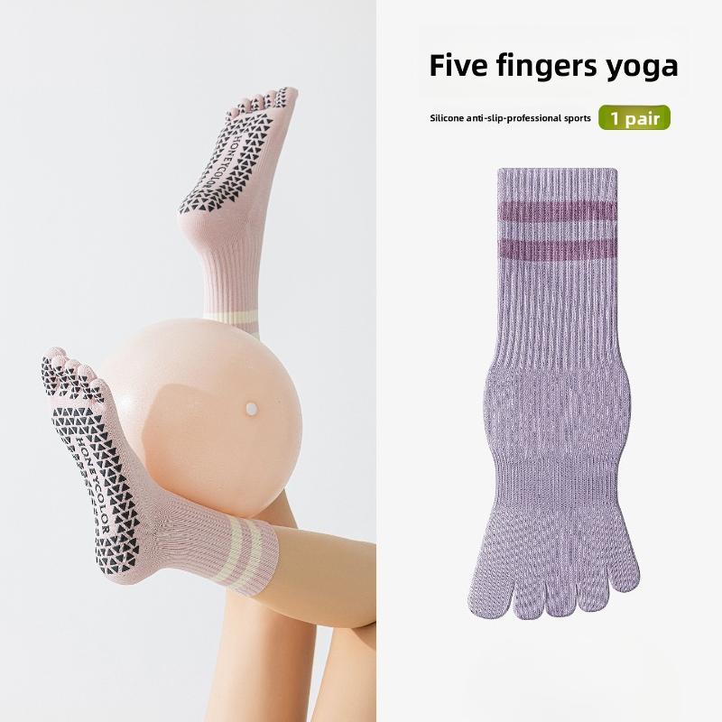 Five-finger Yoga Socks - Children's Sports Anti-odor Sweat-absorbing Fitness Exercise Sportswear - Indoor Pilates Split-toe Socks - Long Tights