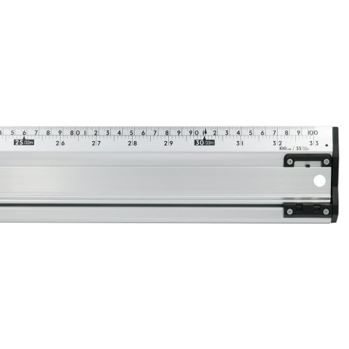 Shinwa Sokutei Aluminum Cutter Ruler, Cut Master PROTECT, 2m, Dual Graduations, 65068