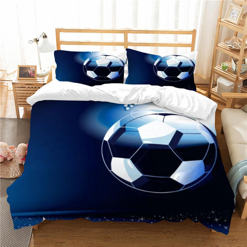 Quilt Cover Pillowcase Two Or Three-Piece Football Series 3D Digital Printing Polyester