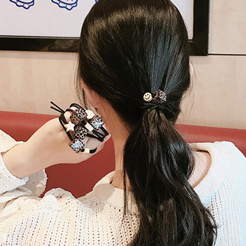 Square Leopard Smile Hair Band 4P SET