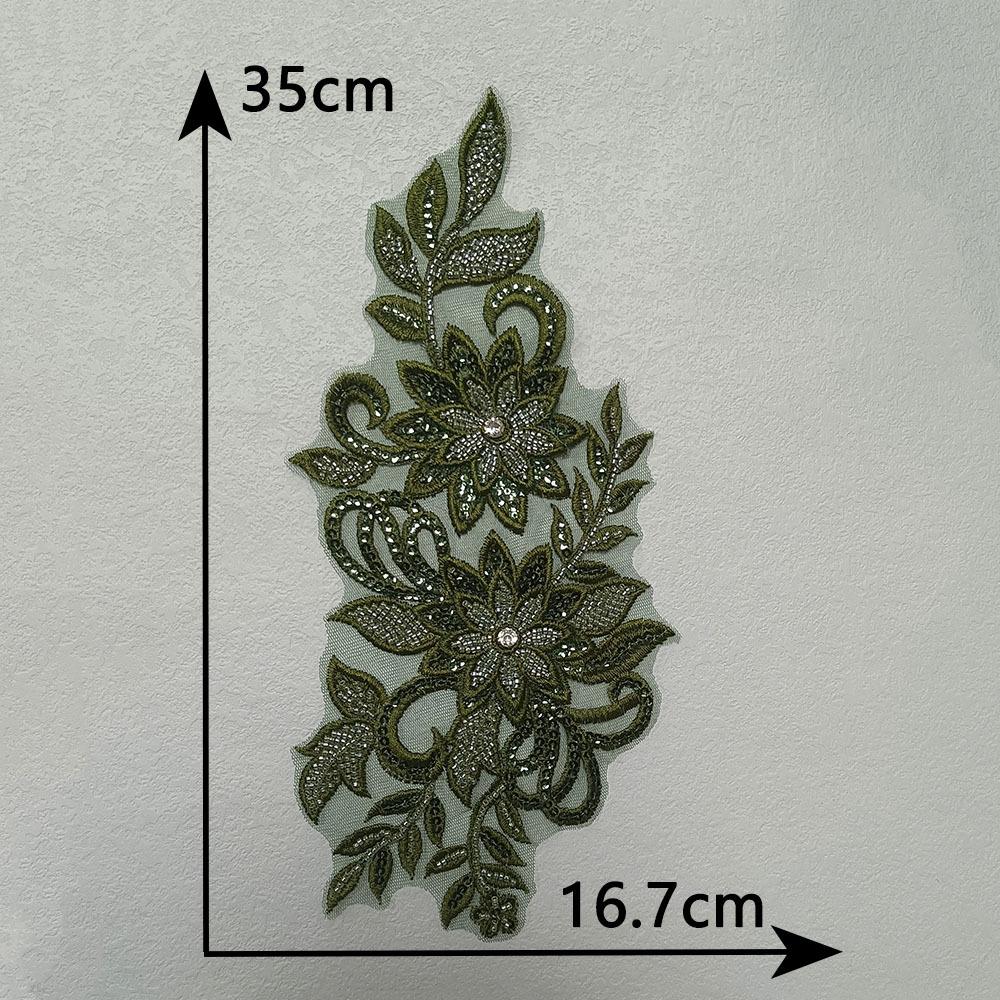 Three-Dimensional Versatile Bead Embroidery Mesh Sequin Embroidery Nail Drill Lace Embroidery Decorative Clothes Decal Accessories Sewing Lace