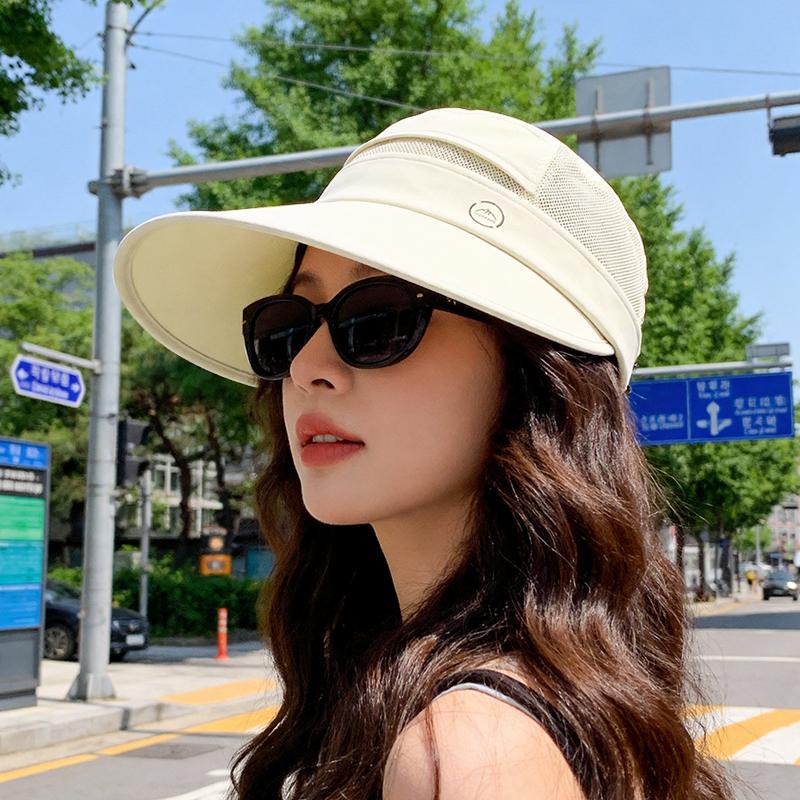 New summer outdoor sun hat for women, ice silk cool feeling, large eave sun hat, fashionable and versatile sun hat
