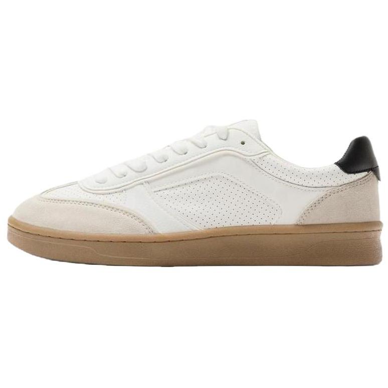 Zara Pu Minimalist Fashion Low-Top Sneakers Men Sneakers White 2253520001