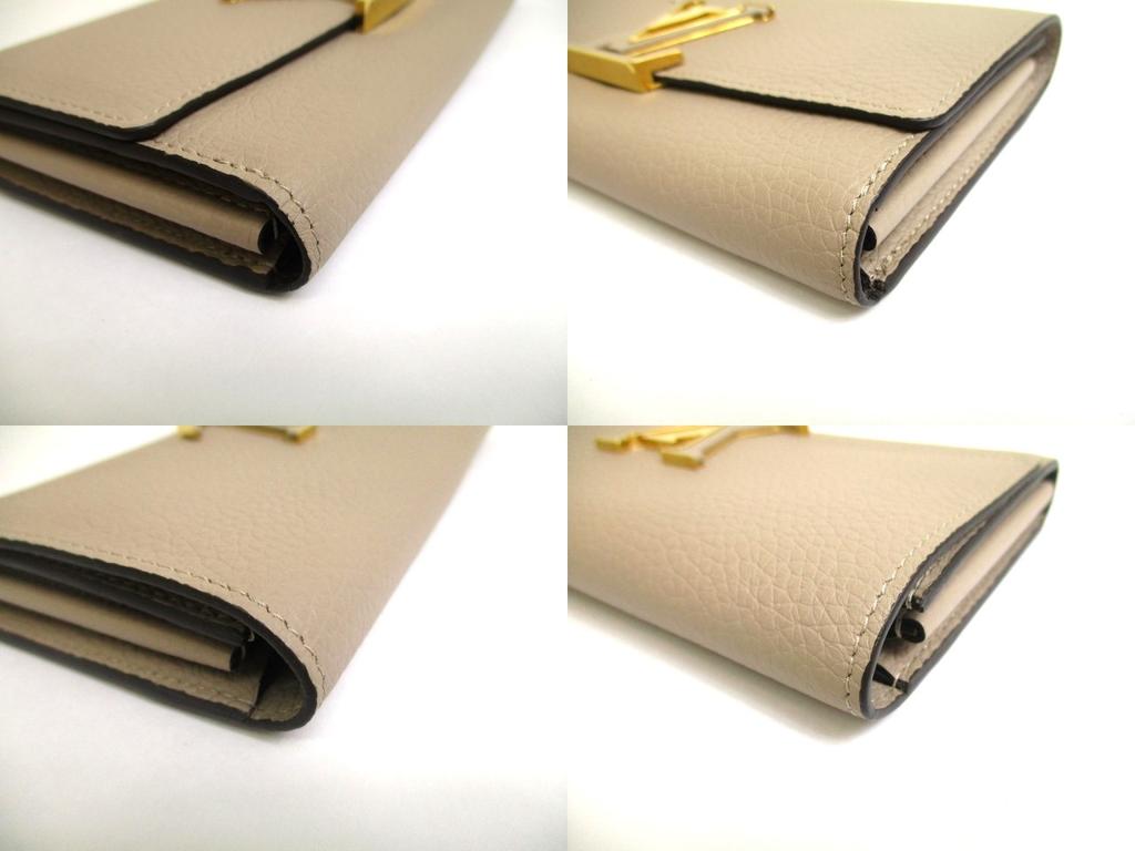 Autentisk LOUIS VUITTON Pebble Tourillon Lær Capucines Lommebok #a599 Oppusset