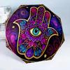 Golden Hamsa Hand Design 8-Frame for Travel, Camping, Casual Lightweight Portable Umbrella, Essential for Every Family Holidays Birthday Gift
