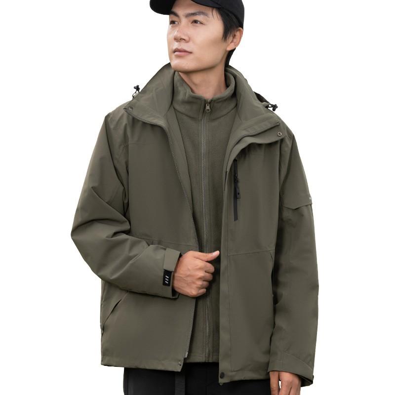 3-in-1 Detachable Fleece Lined Waterproof Hiking Jacket Men Women Outdoor Camping Skiing Mountaineering Coat