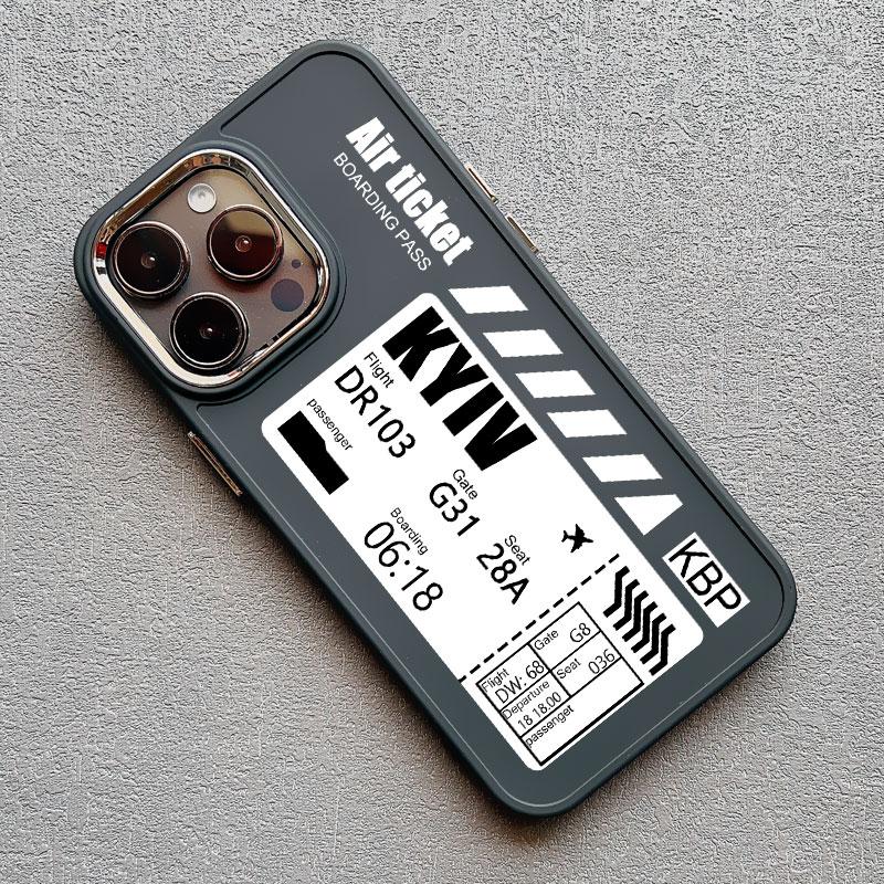 Hot Air Ticket Travel New York London Paris Label Phone Case for iPhone X XS XR 11 12 13 14 15 Pro Max 7 8 Plus Black Soft Cover