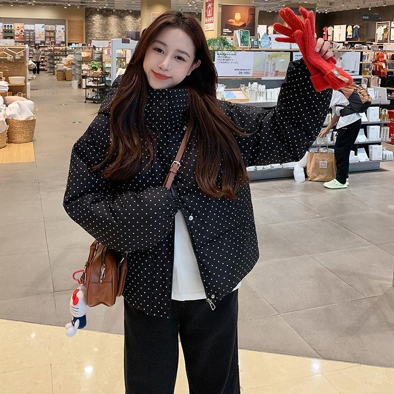 Down cotton-padded clothes for women's winter loose small cotton-padded jackets thickened short gypsy stars hot diamond cotton-padded cloth