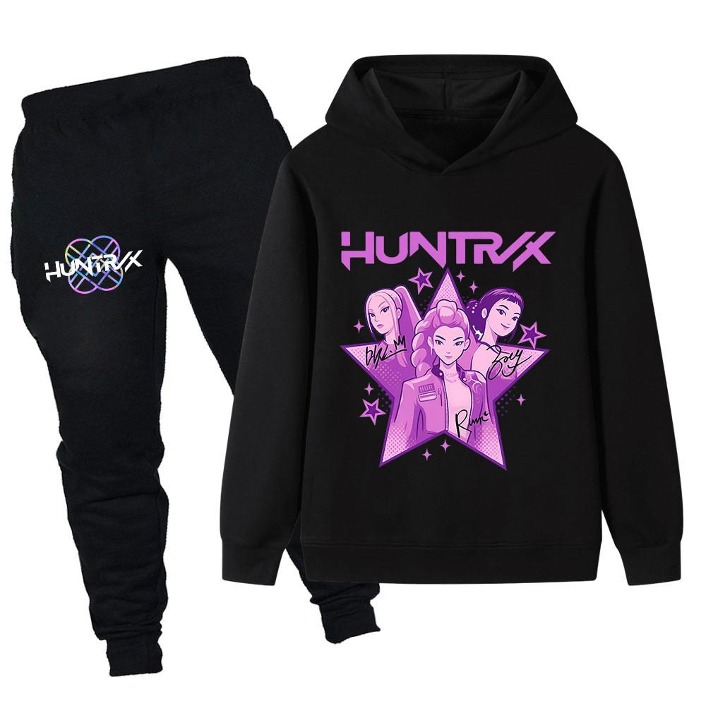 PB1209 Kinder Jungen Mädchen Kpop Mira Zoey Rumi Print Langarm Kapuzenpullover Hose Kleidung Sets