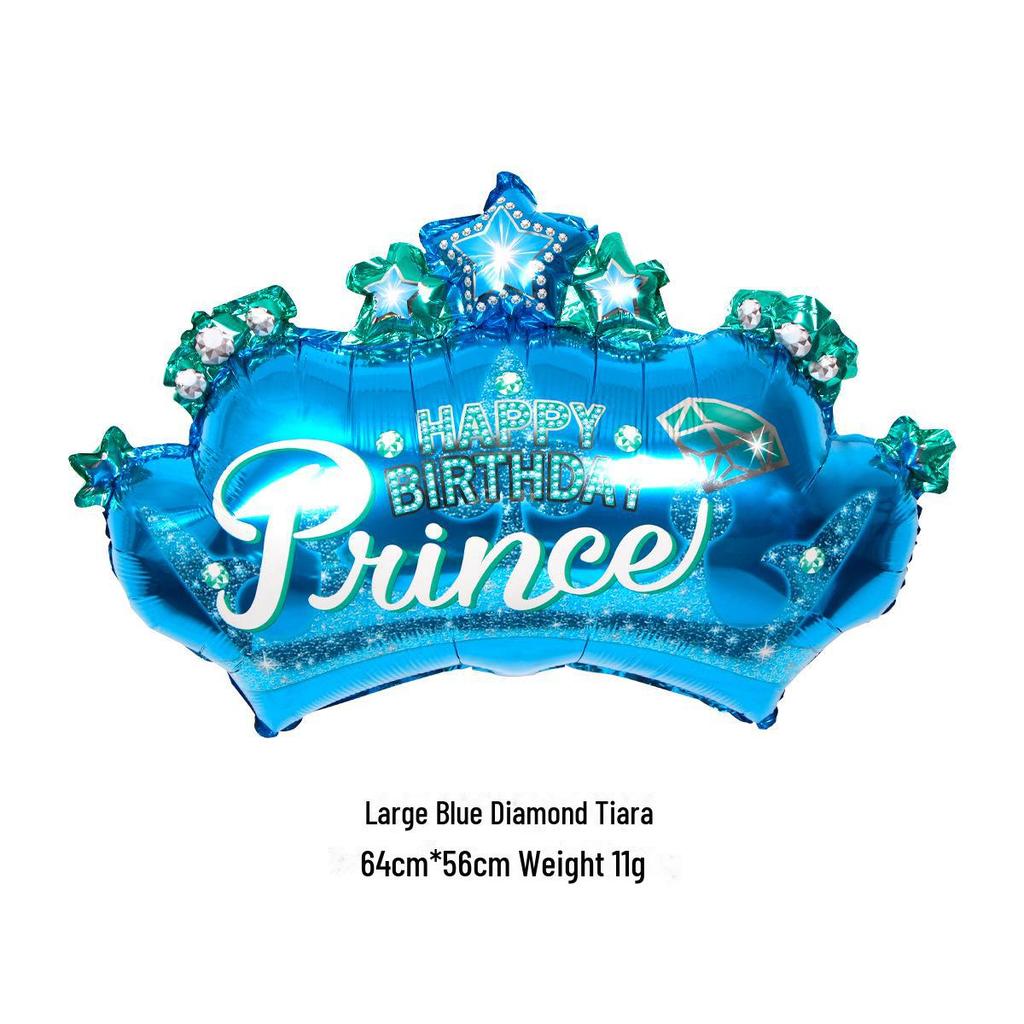 Gold Crown Balloon Set - Large, Medium, and Small Sizes for Birthday Decoration