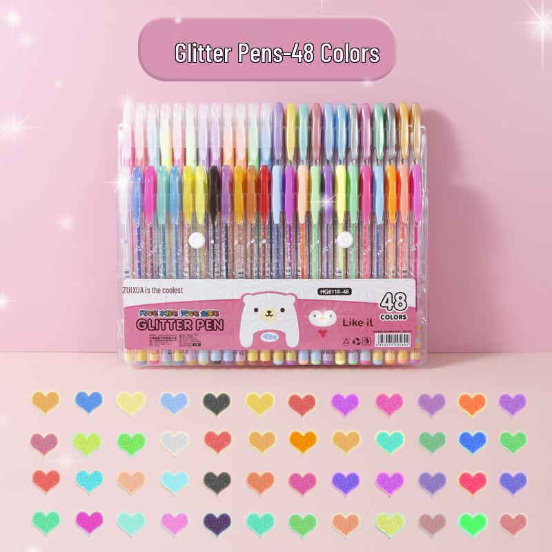 

Набор гелевых ручек с блестками: Сделай сам хайлайтер и цветную шариковую ручку для студентов