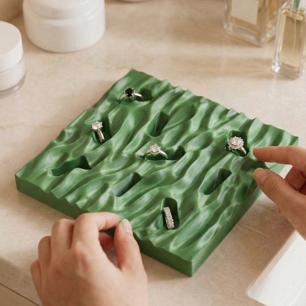 Creative 3D Printing Rings Holder INS Jewelry Storage Tray Ring Display Plates  Birthday Gift
