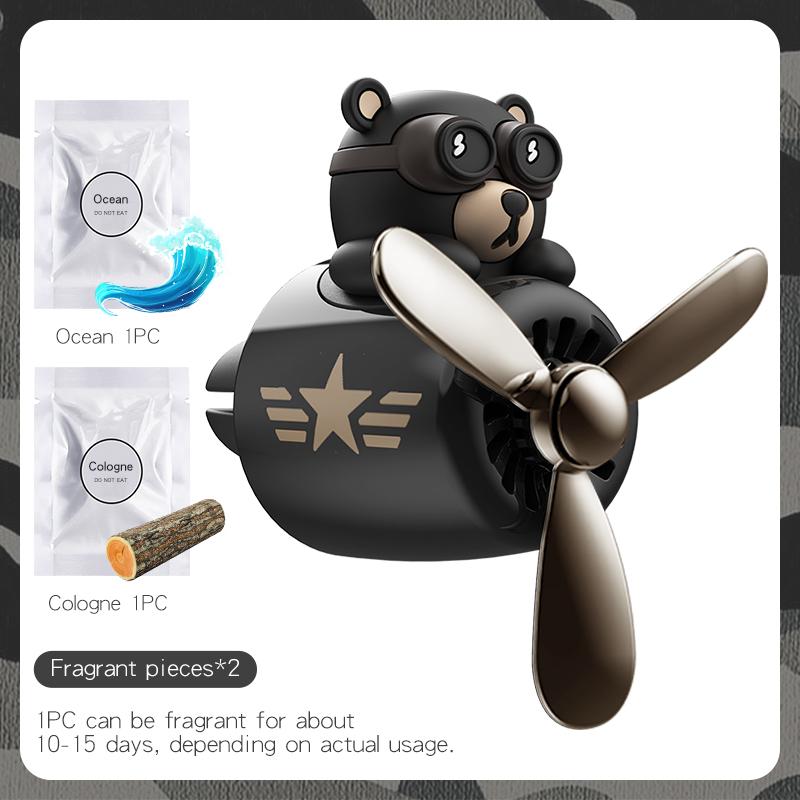 1SET/2PCS Pilots Car Air Fresheners Bear Dog Vent Clip Perfume Accessories Decoration Scent Fragrance Diffuser Airplane Ornament