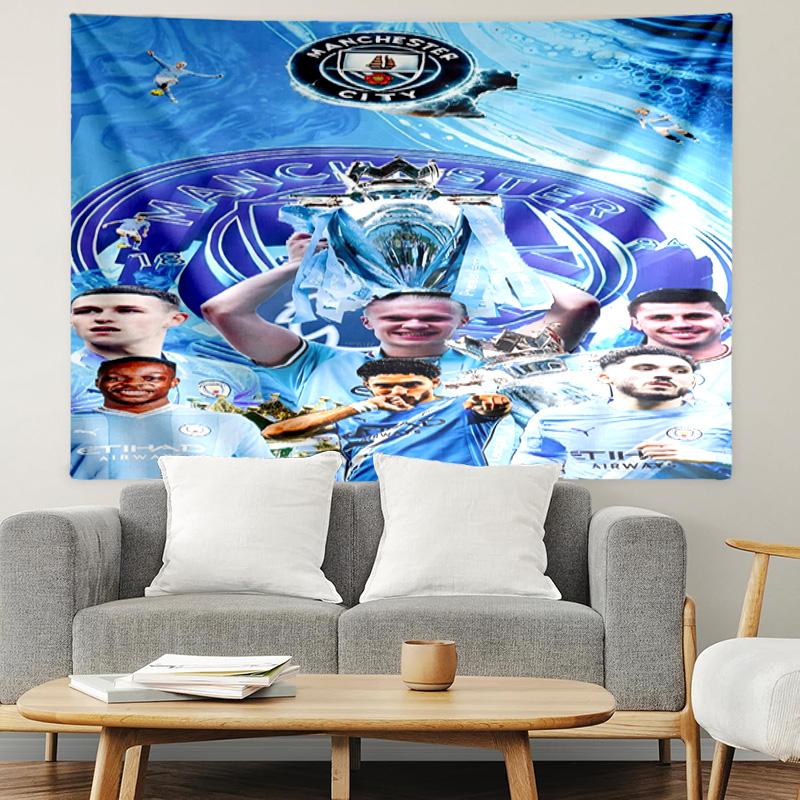 Football team City FC Print Tapestry, Lightweight Wall Hanging, for Bedroom, Dorm, Living Room, Home Art Decor - Birthday Christmas Gift for Friends