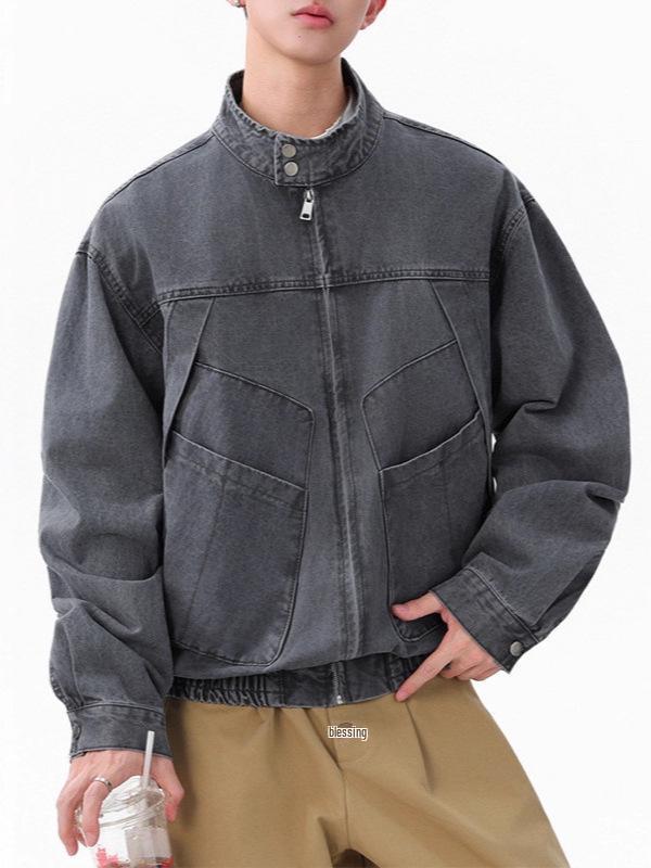 Xxbro Herren Japanische Retro Arbeitskleidung Patchwork Baumwolljacke - Herbst/Winter Trendige Lässige Oberbekleidung