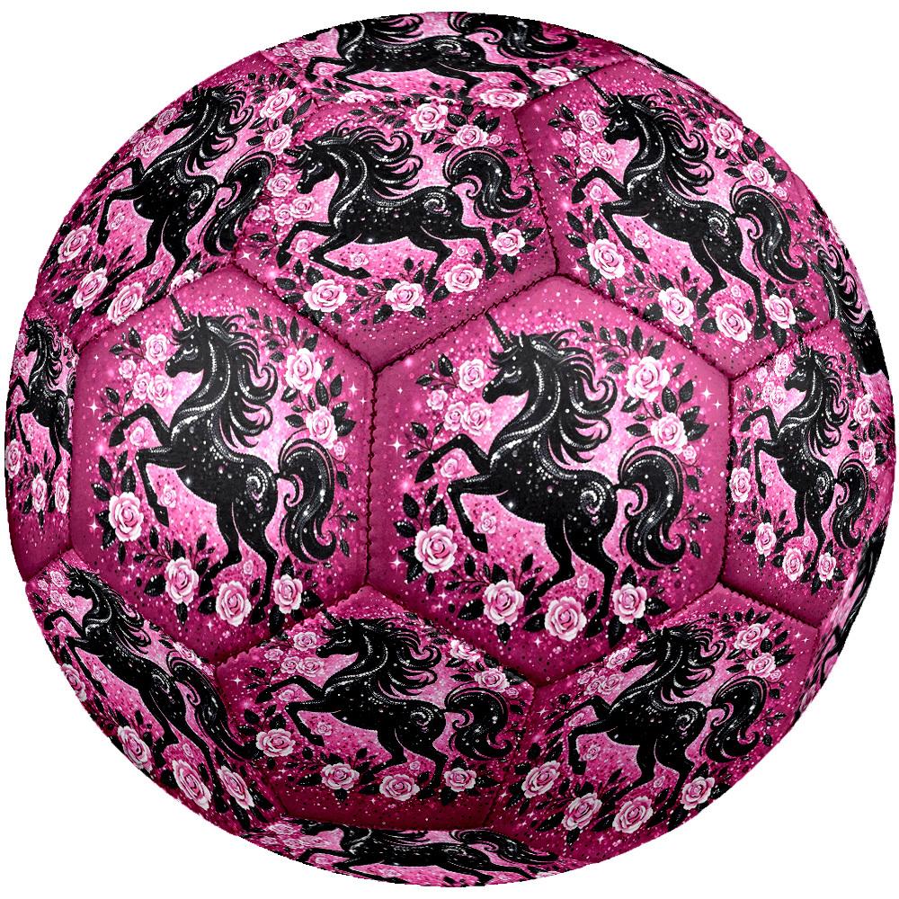 1 Stück Einhorn Funkeln Garten Thema Fußball, Größe 5, Leichtes PVC, Outdoor Trainingsfußball, Geschenk c6513
