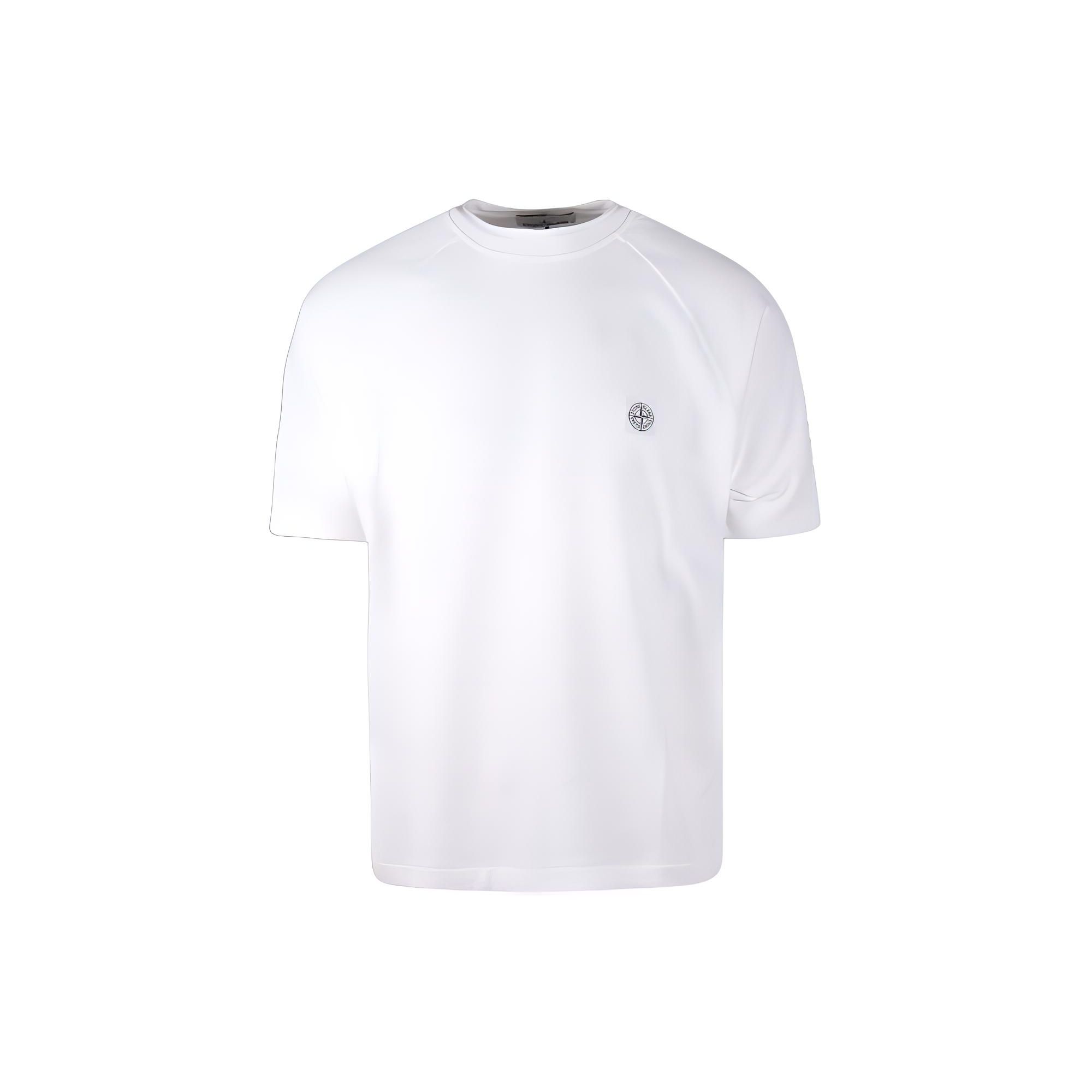 

Stone Island Logo Print Crew Neck T-Shirt Men Tops White 801521544-V0001 XXL