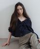 POETO Sepia Ruffle Blouse - Navy