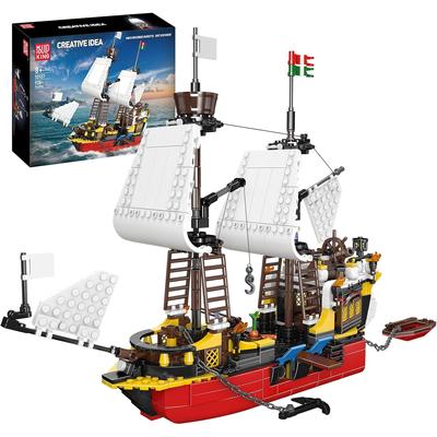 MOULD KING 10137 MOC Revenge Pirate Ship Clamp Blocks Kit Veliero Blocchi da costruzione Giocattoli per adulti e bambini