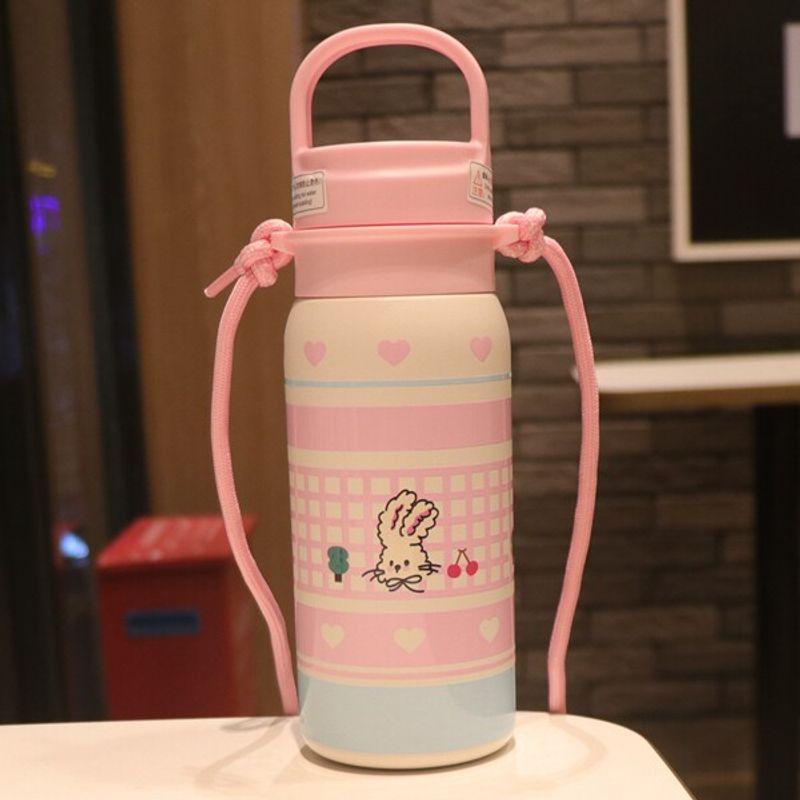 with Strap, Cross-Body Style, Specially Designed for Students and Children to Use at School, One-Touch Quick-Opening Water Cup, Portable for Outings