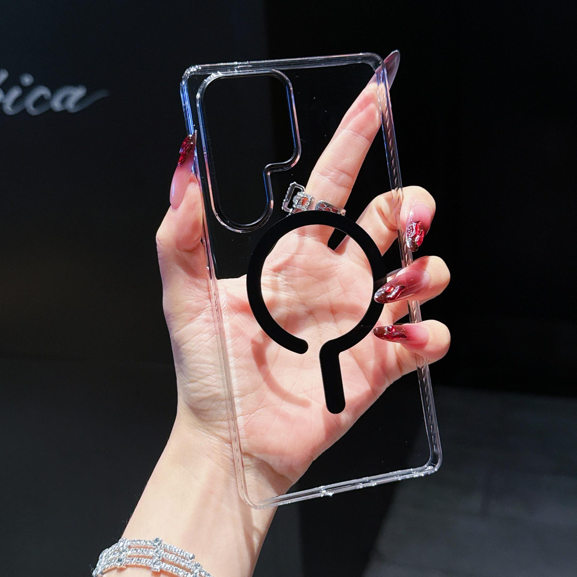 

Прозрачный чехол Samsung 25A для телефона с дизайном в виде вопросительного знака - Высокая прозрачность, Не желтеет, Магнитный защитный чехол Samsung Galaxy S25 Ultra