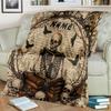 1PC Custom Name "Spooky Skeletons Butterflies" Outdooor Flannel Blankets Throw Blanket All-Season Throw Gift Bedspread for Couch, Bed, Camping Holiday