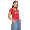 Daisy Street Womens/Ladies Lettering Notch Neck Crop T-Shirt