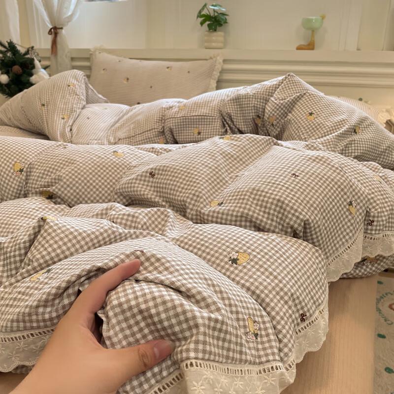 

Cexuan Пуховое одеяло из белого гусиного пуха и хлопковый комплект постельного белья из 4 предметов