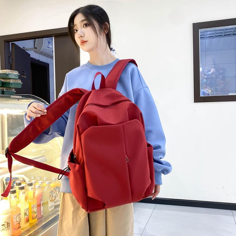 School bag male college student ins trendy cool simple large capacity backpack female junior high school student high school travel bag backpack