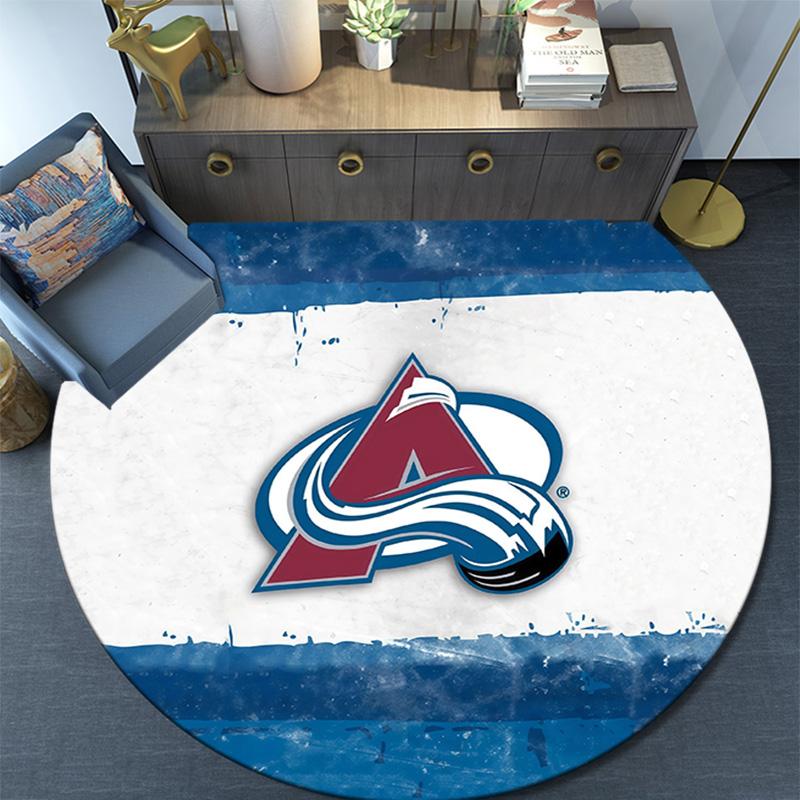 Colorado Avalanche2 Round Area Rug,Carpet Rug for Living Room Bedroom Sofa Playroom Decor,Non-slip Floor Mat