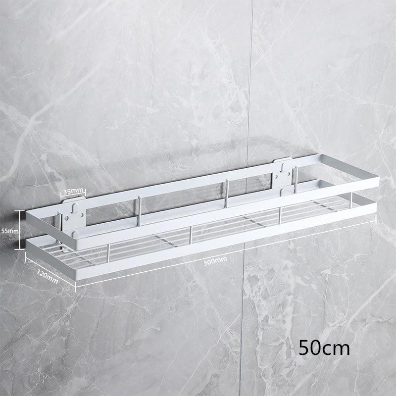 Tuqiu Bathroom Shelf Wall Mounted Bathroom Storage Organizer Holder Corner Shelf White Aluminum Bath Shower Shelf