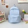 Color Simple Solid Student Backpack With Inner Compartments For Daily Commute