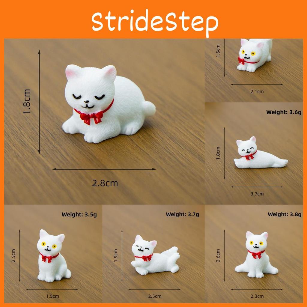 Micro Cat Cute Landscape Resin Ornament With Bow Tie Design For Home Decoration