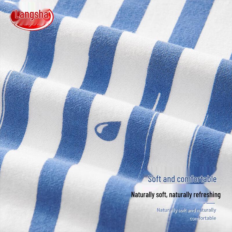 Langsha Boys' Pure Cotton Round Neck Pajama Set