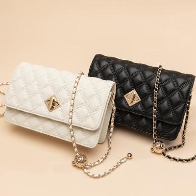 Fashion Diamond Lattice Chain Bag Women Easy To Take Spring and Summer Single Shoulder Oblique Cross-lock Small Square Bag Trend