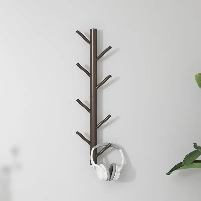 Wooden Wall Hanging Coat Rack Entry Porch Living Room Bedroom Furniture Metal Hangers House Decoration Tree Clothes Organization